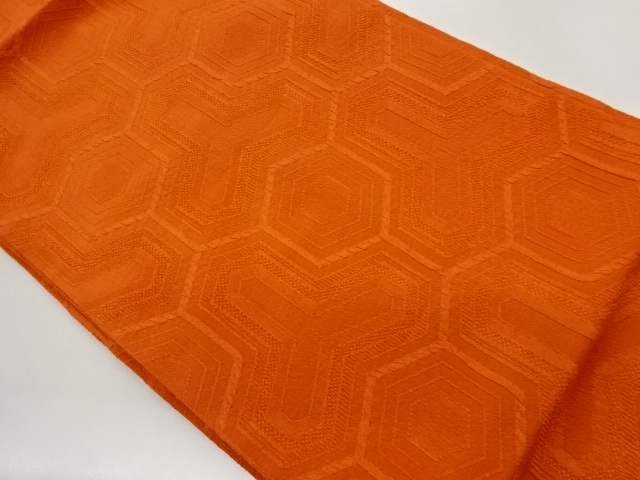 ふくれ織毘沙門亀甲に亀甲模様織出し名古屋帯